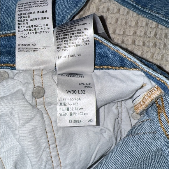 Levi's 501 W30/L32 Distressed Blue Straight Jeans - Picture 4 of 4